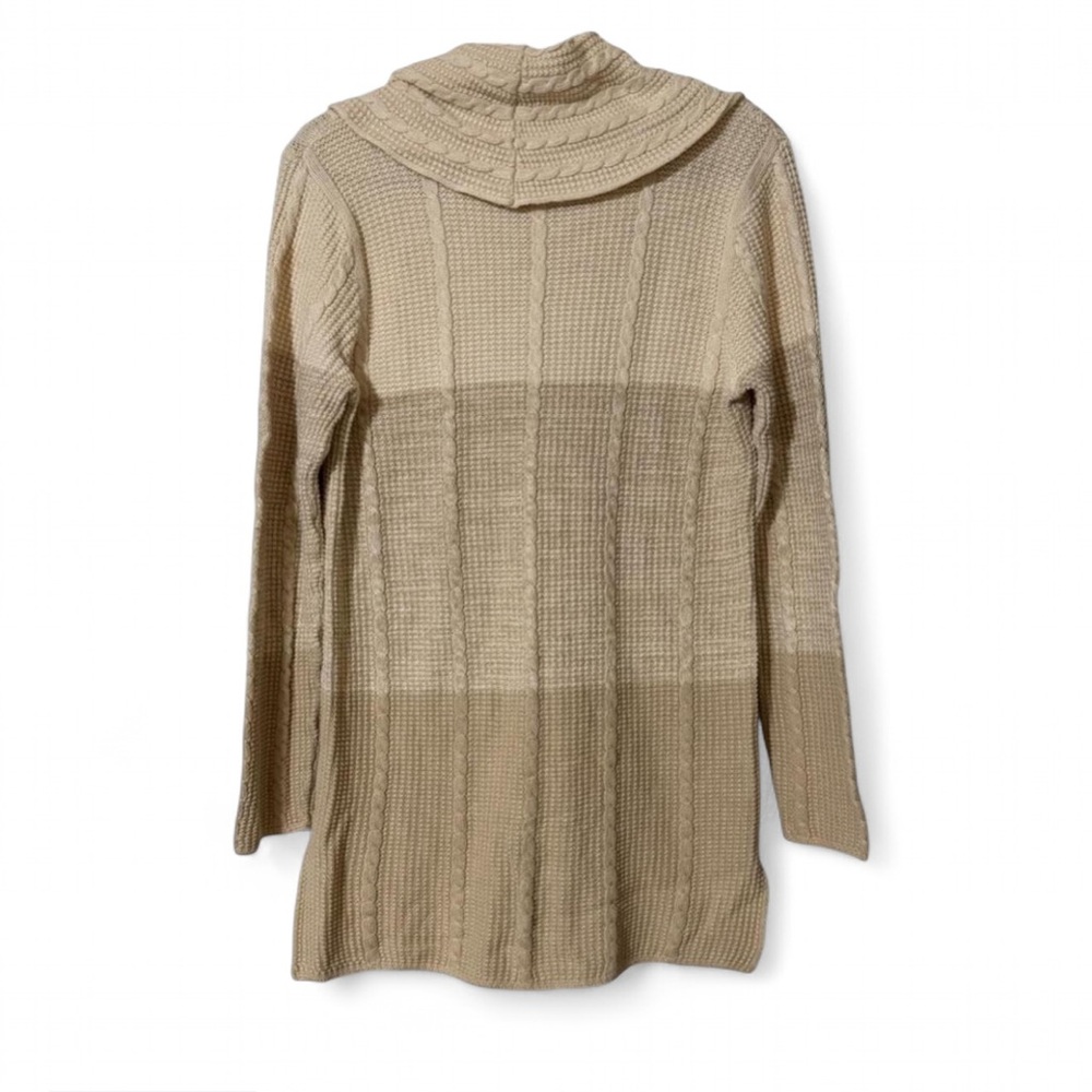 **SOLD** Jeanne Pierre Neutral Color Block Cowl Neck Tunic Sweater - Medium - Picture 8 of 8